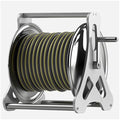 Heavy Duty Metal Water Hose Reel, Wall Mount & Floor Stand Garden Hose Storage Holder Winder, Outdoor Manual Reel with Brass Fitting, Hose Reel Organizer for Car Wash/Yard Watering by Unknown