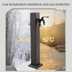 Stainless Steel Garden Water Column Fountain - Outdoor Freestanding Hose Stand with Decorative Water Feature & Dispenser, 31.5in x 3.1in Post Faucet Hydrant - Image 3