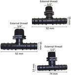 Hose Connector Adapter DN16 DN20 1/2 Inch 3/4 Inch Male Barb Tee Joint Garden Water Hose Diverter 5 Pieces of Drip Irrigation Connection Tools (Color : Black) - Image 3