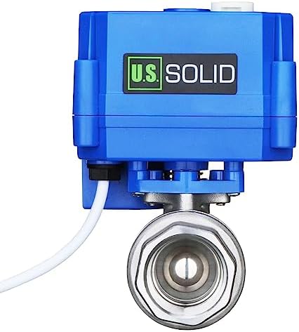 U.S. Solid 3/4 in 304 Stainless Steel Motorized Ball Valve, NSF Certified, Full Port, 9-24 V AC/DC, 3-Wire Latching Self-Hold, Manual Override, Position Indicator - Image 2
