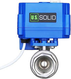 U.S. Solid 3/4 in 304 Stainless Steel Motorized Ball Valve, NSF Certified, Full Port, 9-24 V AC/DC, 3-Wire Latching Self-Hold, Manual Override, Position Indicator - Image 2