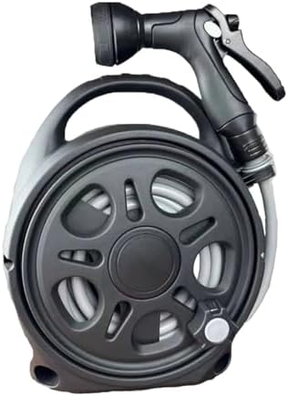 12M/39FT Garden Hose Set with Integrated Storage – 14mm Diameter Flexible Plastic Water Hose with Multi-Pattern Spray Nozzle for Lawn Irrigation, Yard Watering, and Outdoor Plant Care,Black by Fogun