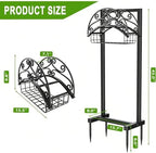 Garden Hose Holder Stand with Storage Basket, Heavy Duty Freestanding Water Hose Hanger Holds 151ft, Rust-Resistant Outdoor Hose Rack for Yard Lawn Farm - Image 4