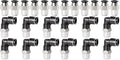 TAILONZ PNEUMATIC Elbow and Straight Combination 1/4 Inch Tube OD x 1/8 Inch NPT Thread Push to Connect Fittings PC-1/4-N1+PL-1/4-N1(Pack of 24) by TAILONZPNEUMATIC