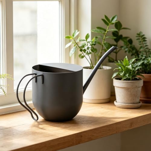 White Watering Can 50oz Stainless Steel for Indoor Plants - Image 5