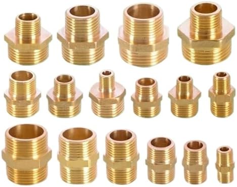 Garden Hose Connector 10pcs 1/2" to 3/4 3/8 1 Thread Connector Reducing Repair Joint Copper Bubbler Adapter(1 x 1) by Unknown