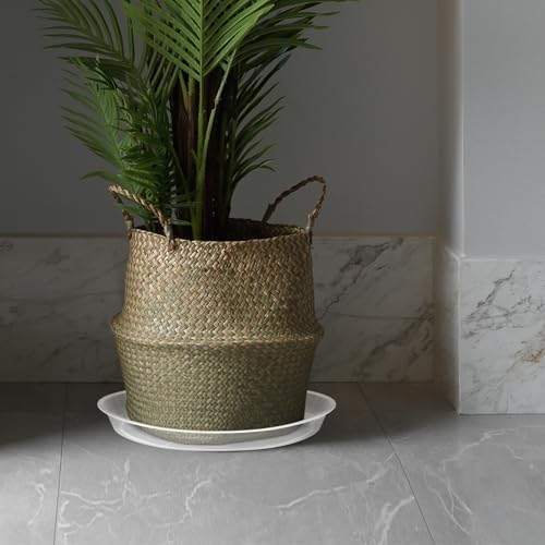 OUPSAUI 4 Pack Clear Plant Saucer 4 6 8 10 12 14 16 18 20 22 Inch Plant Trays for Pots, Plastic Extra Large Planter Saucers for Outdoors Indoors, Drip Catcher Water Tray for Plants (16 Inch) - Image 2