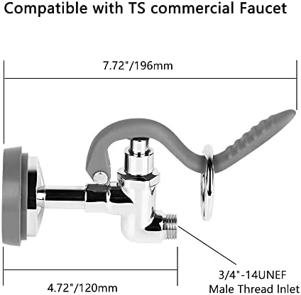 Pre Rinse Sprayer Valve Fits for T&S Brass Spray Valve Replace B-0107, High-Pressure Commercial Pre Rinse Spray Head Dish Sprayer Replacement Kit for Restaurant Industrial Faucets - Image 2