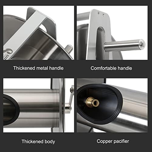 Garden Hose Reel, Wall Mounted or Portable Hose Holder, Stainless Steel Hose Organizer for Efficient Water Pipe Storage and Space Saving - Image 4