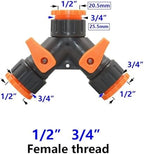 Water Tap Splitter, Garden Hose Splitter 1/2 3/4 inch Thread 2-Way Y Splitter Multicolor(Gray E) - Image 3