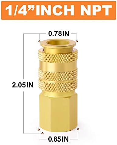 GASHER 12PCS 1/4-Inch Universal Brass Female Industrial Coupler,1/4 Inch NPT Female Threads Size,3 in 1 Quick Connect Air Coupler - Image 4