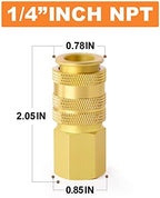 GASHER 12PCS 1/4-Inch Universal Brass Female Industrial Coupler,1/4 Inch NPT Female Threads Size,3 in 1 Quick Connect Air Coupler - Image 4