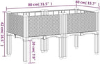 Black Garden Planter Box with Legs 31.5x15.7x16.5 Inch PP - Image 7