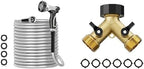 SPECILITE 50ft 304 Stainless Steel Garden Hose + Garden Hose Splitter 2 Way by SPECILITE