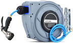 Retractable Wall Mounted Hose Reel with Flexible Length Options Automatic Rewind Storage for Car Washing, Garden Use - Durable Steel Design Blue 82ft (20m) by tomvorks