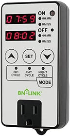 BN-LINK Timer Outlet Short Period Repeat Cycle Intermittent Digital Timer, Interval Timer - Day, Night, or 24 Hour Operation, Programmable Plug-in Timer for Appliances Electrical Outlets 15A/1875W by BN-LINK