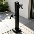 Outdoor Garden Water Column with Faucet & Spray Gun Hose Stand Stainless Steel Floor Mounted Hydrant Water Tap for Patio Backyard Car Wash Pet Bathing(Style 4,Height: 60cm/23.6in) by Gaommini
