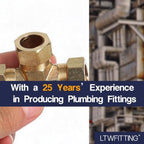 LTWFITTING 7/8-Inch OD Compression Tee,Brass Compression Fitting(Pack of 3) - Image 5