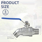 5 Pack Garden Hose Bib Stainless Steel Water Spigot 3/4" Male NPT Inlet x 3/4" Male GHT Threaded High Flow Faucet Outdoor Spigot (3/4" x 3/4") - Image 2