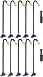 M METERXITY 1-Set Brass Misting Nozzles Tees, 12inch/30cm Tube Len 3-in-1(Dripping, Spraying, Shutoff) Adjustable Copper Water Mister Sprayer for 0.31"/8mm Tubing Irrigation [Gold Tone/Black] by MMETERXITY