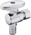 4 Pcs Automatic 1/4 Turn Angle Stop Valve 1/2 Inch PEX Barb to 3/8 Inch OD Compression Brass Shut Off Switch Chrome Plated for Residential Water Supply Line Control by Unknown