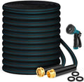 Garden Hose 100ft, Non-Expanding Water Hose, 8 Function Nozzle, Flexible Ultra-Light, Anti-Kink, Wear-Resistant, Portable, Easy Storage, Hose with 3/4 for Outdoor, Garden, Yard, Black Lake Blue by Hepciee