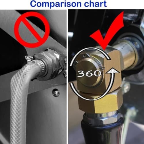 Brass Garden Hose Swivel Elbow Connector, Hose Reel Replacement Adapter Kit - Image 3