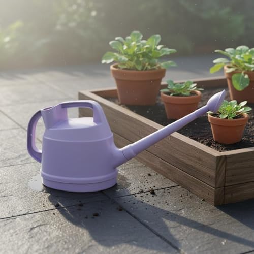 Watering Can Long Spout Sprinkler Ergonomic Handle Lightweight PP Construction Suitable for Balcony Use, Beige - Image 4