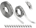 Stainless Steel DIY 50 ft Metal Strap + 12 Fasteners Band Hose Clamp by Kozelo