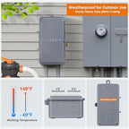 Suraielec Pool Timer, 7-Day 24-Hour Digital Pool Pump Timer, 40 AMP Heavy Duty, 120/240/277 VAC, Outdoor Metal Casing, Electric Switch Box for Swimming Pump, Hot Water Heater, Spa, Lights - Image 5