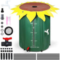 100 Gallon Collapsible Rain Barrel, Sunflower Style Folding Water Bucket - Garden Irrigation with Spigot, Overflow Kit & Mesh Top - Portable Water Storage Tank for Yard Lawn Patio by PAPABALLC