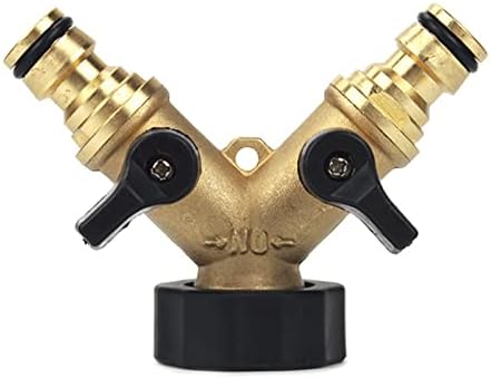 2 Way Brass Hose Adapter, Garden Hose Y Valve Connectors Copper Hose Splitter, Double Pass Hose Splitter by Unknown