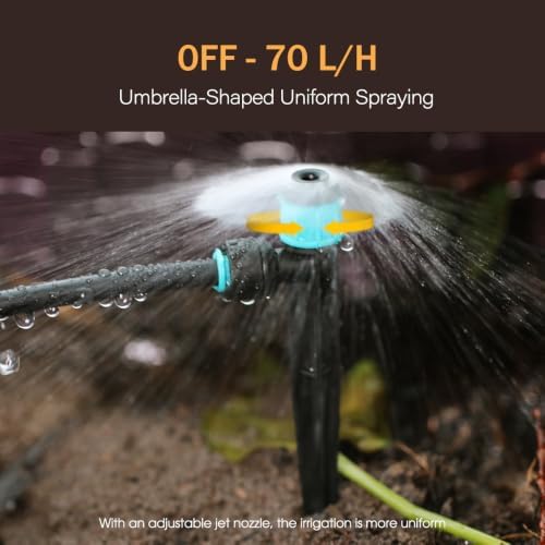 100PCS Garden 14CM Vortex Watering Sprinklers for 1/4 Inch PE Irrigation Hose Drip Emitter 40-60L/H Micro Sprayer Quick Connect Watering System Nozzle (100,Vortex Nozzle) - Image 6