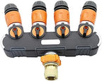 Hose Connector Adapter 4-ways Splitters Valve With Brass Quick Connector, 1/2" Hose Quick Connector Kit Outdoor Garden Tap Hose Connector 1 Set - Image 2