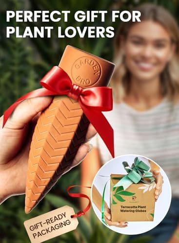 8pc Olla Watering Spikes For Plant Watering With Lids - Automatic Terracotta Self Watering Spikes For Indoor Plants & Outdoor - Terracotta Watering Spikes For 8" Pots Or Larger Water Plants While Away - Image 6