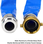 DAVCO 1" ID x 100 ft Pool Backwash Hose, Heavy Duty Reinforced Blue PVC Lay Flat Water Discharge Pump Hoses For Swimming Drain Pools and Clean Filters, With Aluminum Pin Lug Fittings - Image 2