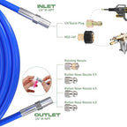 Sewer Jetter Kit for Pressure Washer 50FT, 5800 PSI Water Jet Drain Cleaner Hose 1/4 Inch NPT Corner, Rotating and Button Sewer Jetting Nozzles, Waterproof Tape, Spanners, and Pearl Corsage Pin - Image 2
