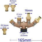 Hose Connector Adapter Garden Water Pipe With 3/4" Thread 4-way Diverter Brass Garden Faucet Diverter Four Valve Group Irrigation Valve Quick Connector 1pcs (Color : A) - Image 4