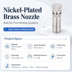 Misting Nozzle Tee Irrigation System, Outdoor Cooling Mist Kit, Automatic Watering, Easy to Install Garden Misting Setup, Perfect for Lawn and Patio - Image 2