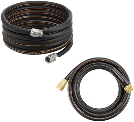 Giraffe Tools Garden Hose 25 ft, Heavy Duty Black 5/8 in. with Garden Hose 30ft x 5/8", Custom Length, Heavy Duty, No Kink, Flexible by GiraffeTools