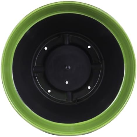 Garden Elements Indoor/Outdoor Glazed Brushed Happy Plastic Planter, Large, Dark Green, 15" - Image 3