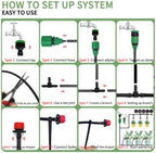 Garden Supplies 5-60M Drip Irrigation System Plant Watering Set Watering Kits Adjustable Drippers for Irrigation Micro Garden Watering System Irrigation Supplies(25M30Pcs) - Image 6