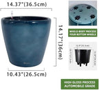 Dexceder 15x14 Self Watering Planter with Wheels (Grayish Green Gradient) - Image 3