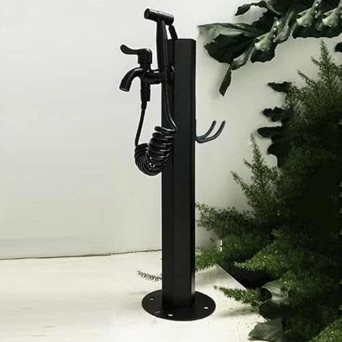 304 Stainless Steel Cylindrical Vertical Garden Water Column with Hose Stand ,Outdoor Anti-Freeze Faucet Column Watering Fountain Irrigation Post,Yard Water Dispenser Hydrant Floor Mount Water Tap by Unknown