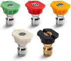 1/4" Brass Quick Connect Nozzle Set, Pressure Washer Hose Adapter with Adjustable Valve for Car Wash(5 Nozzle) - Image 2