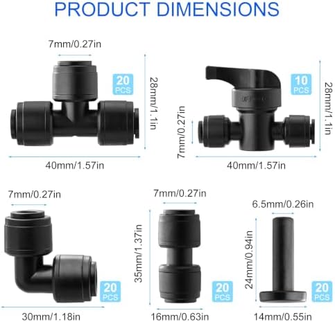 Quick Connect 1/4 Inch Drip Irrigation Fittings Kit - Image 2