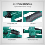 360° Rotating Garden Sprinkler System, Automatic Three-Arm Butterfly Sprayer for Lawn Irrigation, ABS TPR PP Build, Includes Connectors, 9.4 x 7.1 x 3.9 in - Image 5