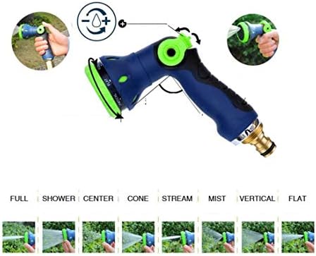 Garden Hose Nozzle, 8 Ways Adjustable Patterns Thumb Control Hose Nozzle Sprayer, Heavy Duty Water Hose Sprayer, - Image 2