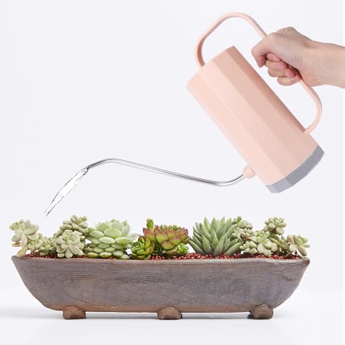 Toddmomy 2pcs Watering Can Outdoor Water Can Long Spout Indoor Mister Slim Irrigation Plant Watering Water Jug Shape Garden Gooseneck Kettle Drip Handle Cactus Houseplant Containers Pink - Image 5