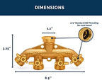 Morvat Heavy Duty Brass Garden Hose 4 Way Splitter with Comfort Grip ON/OFF Valves, Includes Mounting Kit PLUS 4 Pack Brass Garden Hose Cap Plug, 3/4" Threading, Includes 8 Extra Rubber Washers & Tape - Image 4